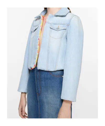 Acne Studios Long Sleeve Denim Jacket In Blue