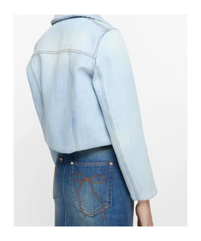 Acne Studios Long Sleeve Denim Jacket In Blue