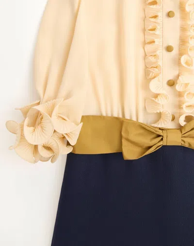 Valentino Garavani Crepe De Chine And Viscose Short Dress In Multi