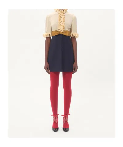 Valentino Garavani Crepe De Chine And Viscose Short Dress In Multi