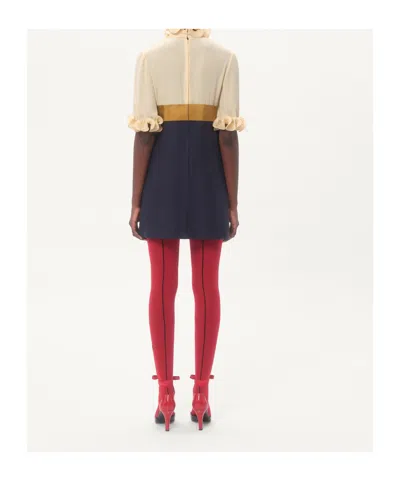 Valentino Garavani Crepe De Chine And Viscose Short Dress In Multi