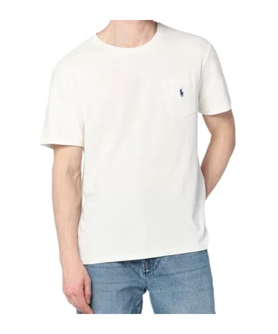 Polo Ralph Lauren Man's White Cotton T-shirt With Logo In White