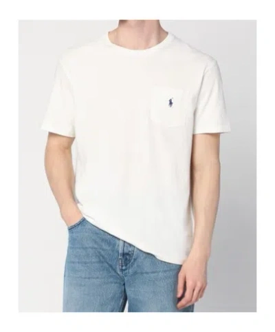 Polo Ralph Lauren Man's White Cotton T-shirt With Logo In White