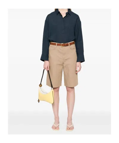 Max Mara Belt Loop Shorts In Nude