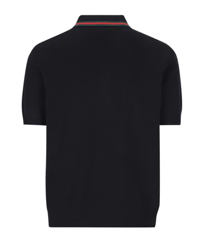 Gucci Wen Polo In Navy/green/red