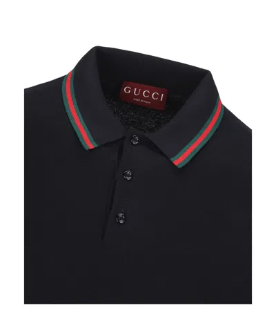 Gucci Wen Polo In Navy/green/red