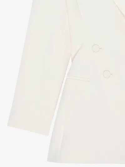 Givenchy Jacket In Wool With Pleated Back In White