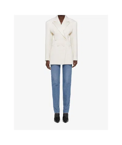 Givenchy Jacket In Wool With Pleated Back In White