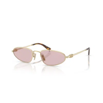 Miu Miu Narrow Oval Sunglasses In Nude
