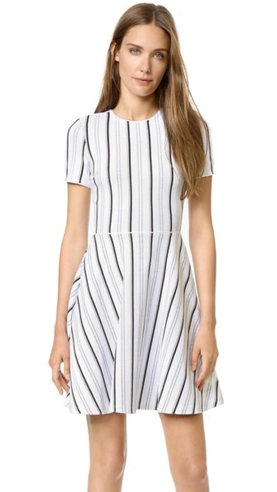 Shop Opening Ceremony Striped Clos Dress In White Multi