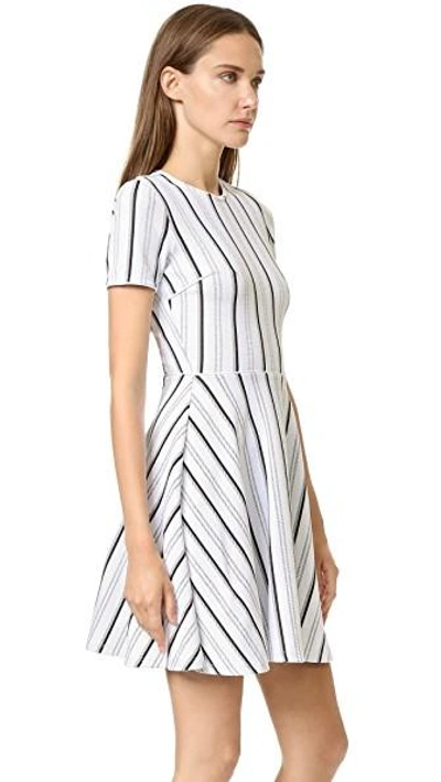 Shop Opening Ceremony Striped Clos Dress In White Multi