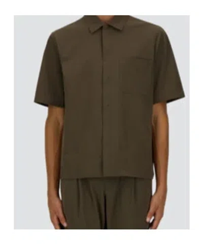 Herno Seer-crease Shirt In Brown