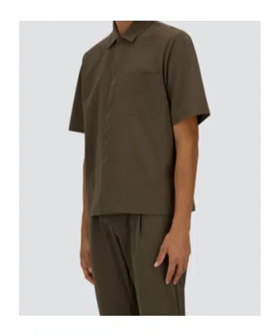 Herno Seer-crease Shirt In Brown