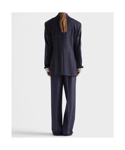 Prada Belt Loops Slacks In Navy Blue