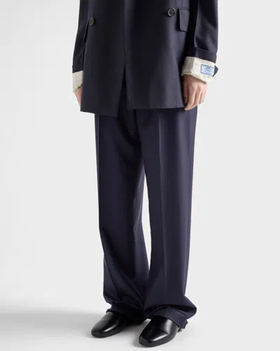Prada Belt Loops Slacks In Navy Blue