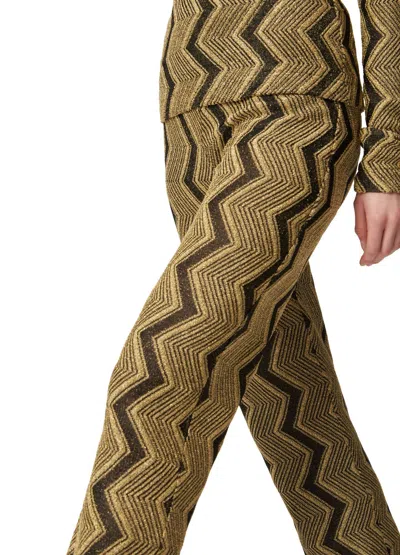Missoni Zigzag Pattern High-waist Trousers In Black/silver