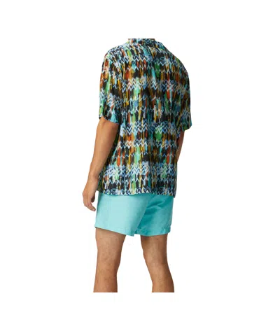 Missoni Viscose Bowling Shirt With Zig Zag Print Brushed Effect In Multicolor