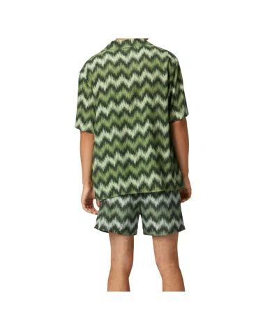 Missoni Short Sleeve Patterned Shirt In Green