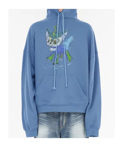 We11 Done Long Sleeve Sweatshirt In Blue