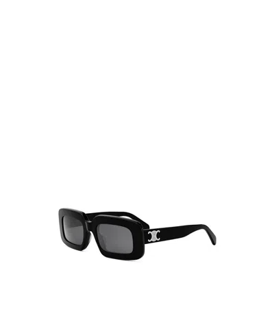 Celine Triomphe Oversized Square-frame Acetate Sunglasses In Black