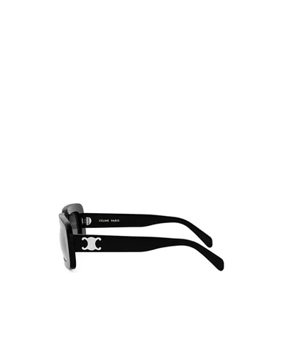 Celine Triomphe Oversized Square-frame Acetate Sunglasses In Black