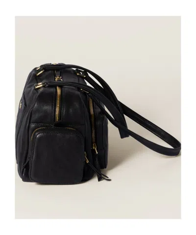 Miu Miu Leather Tote Bag In Black