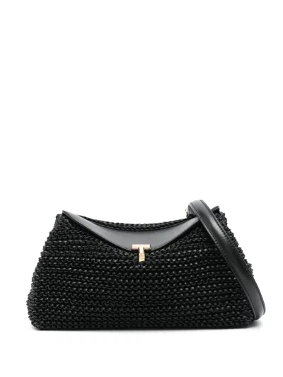 Totême Toteme T-lock Woven Leather Clutch Bag Bags In Black