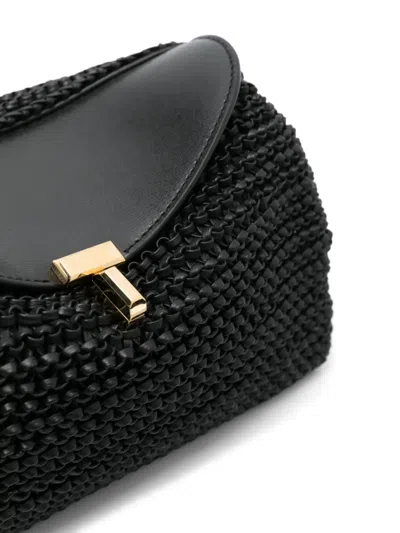 Totême Toteme T-lock Woven Leather Clutch Bag Bags In Black