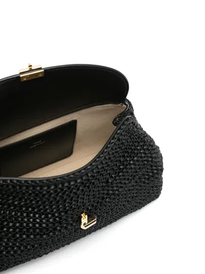 Totême Toteme T-lock Woven Leather Clutch Bag Bags In Black