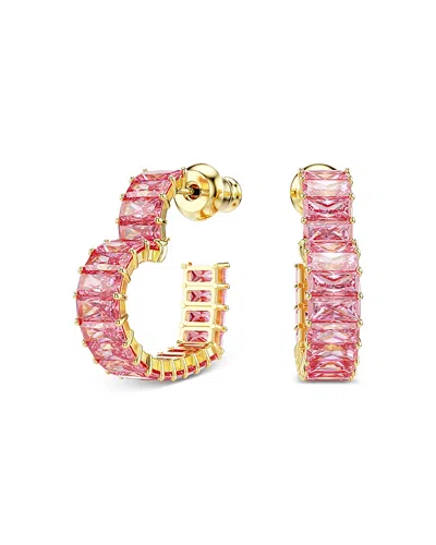 Swarovski Matrix Hoop Earrings In Pink