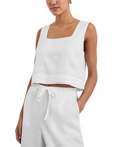 Rails Akira Linen Crop Tank In White