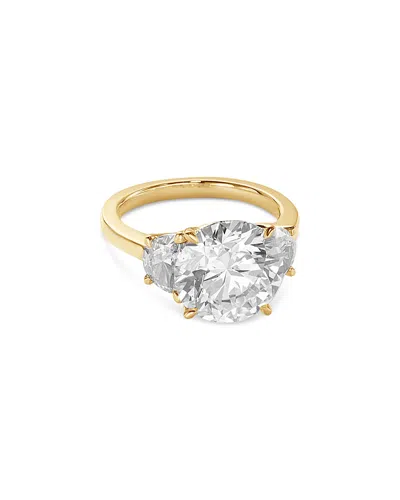 Bloomingdale's Fine Collection Certified Lab Grown Diamond Round & Half Moon Three Stone Engagement Ring In 18k Yellow Gold, 7.80 C In Gold