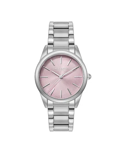 Olivia Burton Women's Glowful Silver Tone Stainless Steel Bracelet Watch, 34mm In Purple