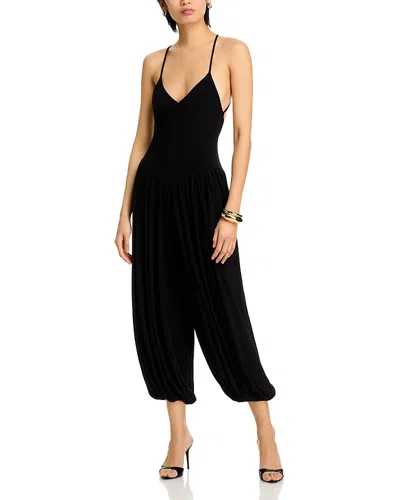 Norma Kamali Kelly Ankle Length Jumpsuit With Cross-back Design In Black