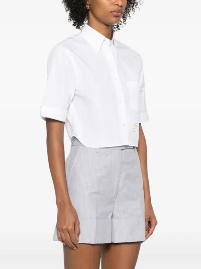 Thom Browne Shirt Short Sleeve Collar Button-down In White