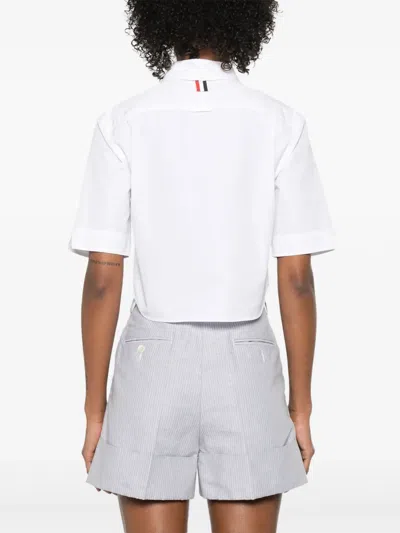 Thom Browne Shirt Short Sleeve Collar Button-down In White