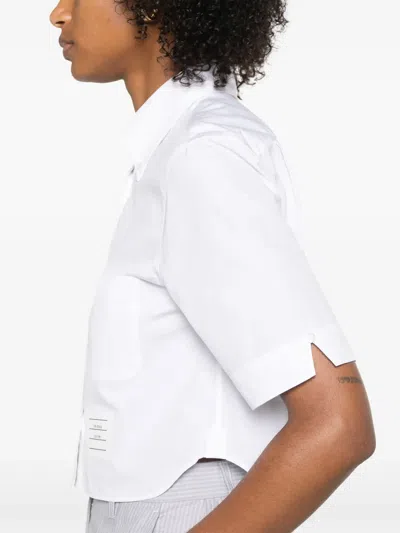 Thom Browne Shirt Short Sleeve Collar Button-down In White