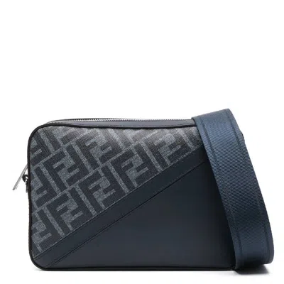 Fendi Diagonal Camera Case In Blue