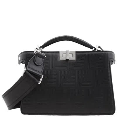 Fendi Peekaboo Iseeu Leather Crossbody Bag In Black