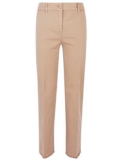 Via Masini 80 Cotton Trousers In Beige
