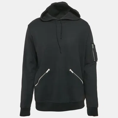 Pre-owned Saint Laurent Black Cotton Hooded Sweatshirt Xl