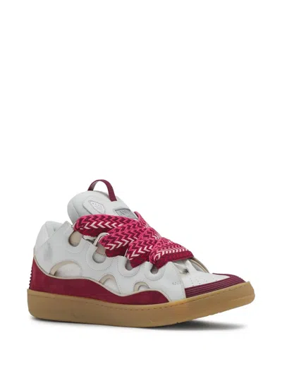 Lanvin Curb Leather Sneakers In Multi