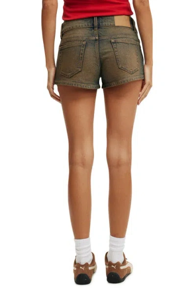 Cotton On Micro Low Denim Short In Rusty Blue