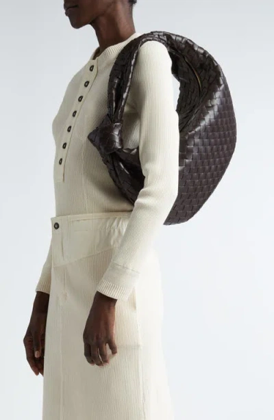 Bottega Veneta Jodie Intrecciato Leather Tote Bag In 2132 Fondant-gold