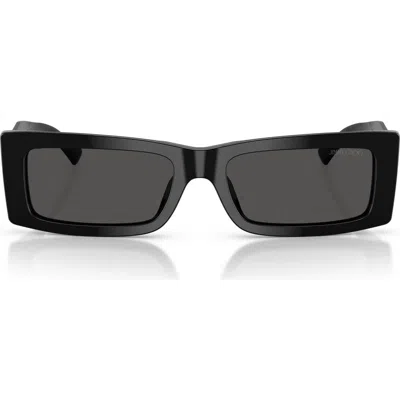 Jimmy Choo Lennon 54mm Polarized Rectangular Sunglasses In Black