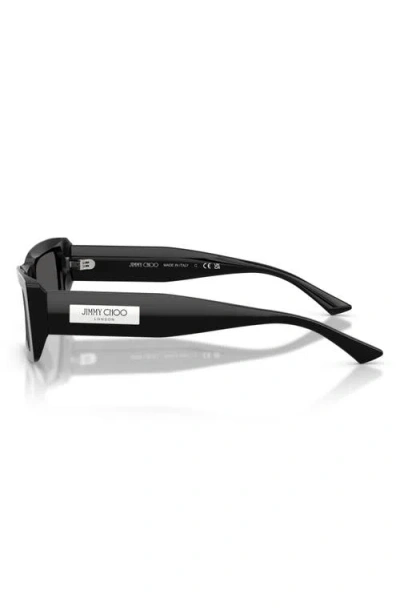 Jimmy Choo Lennon 54mm Polarized Rectangular Sunglasses In Black