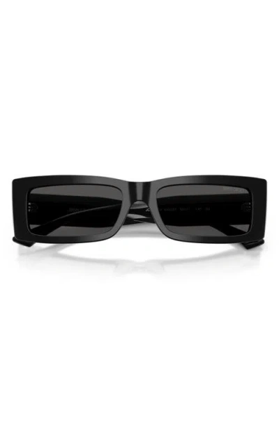 Jimmy Choo Lennon 54mm Polarized Rectangular Sunglasses In Black