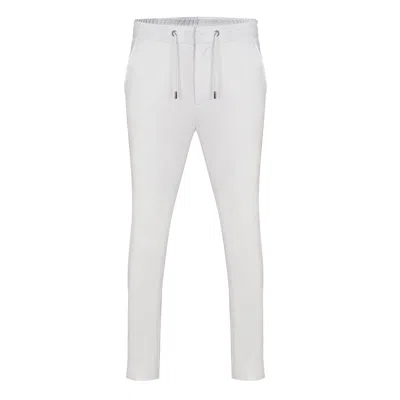 David Wej Men's Ashford Relaxed Drawstring Trouser - White In White