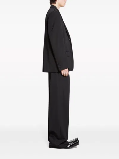 Balenciaga Black Wool Blazer With Single-button Closure In Black