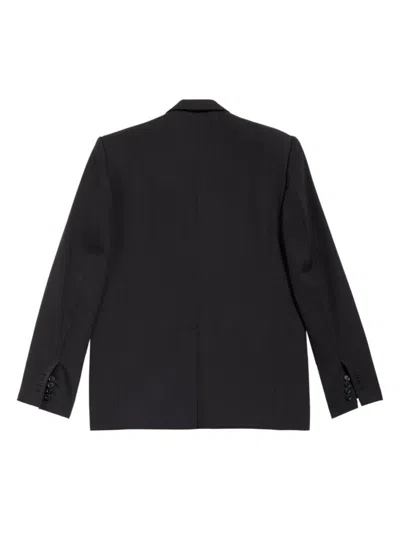 Balenciaga Black Wool Blazer With Single-button Closure In Black